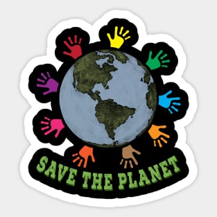 Save The Planet Earth Day Retro Environmental Sticker